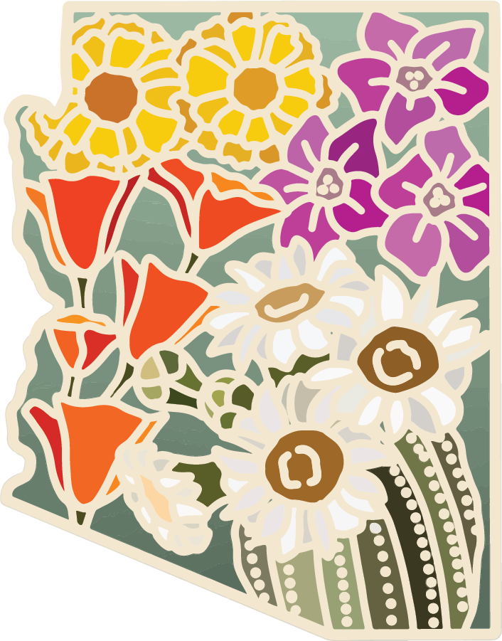 Arizona Wildflower  Sticker – Roaming Heart