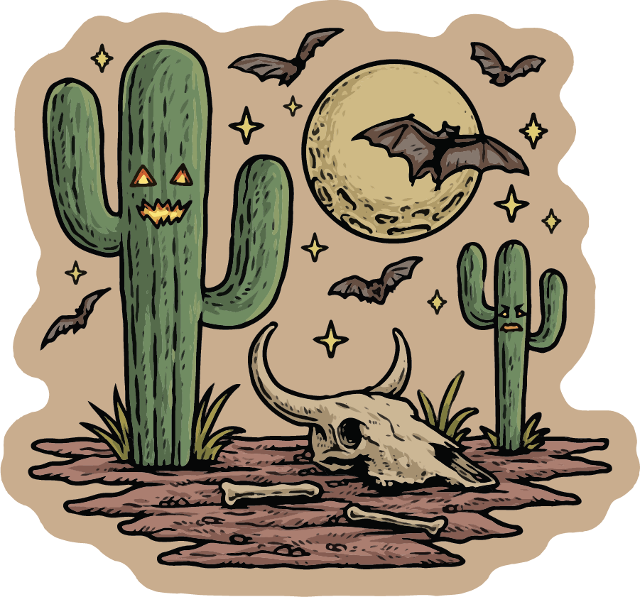Cactus Jack-O-Lantern | Sticker