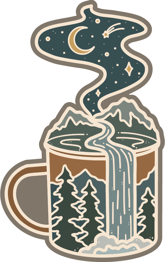 Mountain Coffee Cup | Sticker