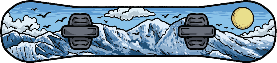 Mountain Snowboard | Clear Sticker