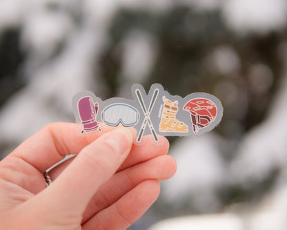 Ski Gear | Clear Sticker