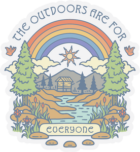 The Outdoors are for Everyone Mountain Scene | Clear Sticker