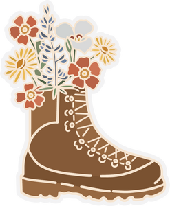 Wildflower Hiking Boot | Clear Sticker