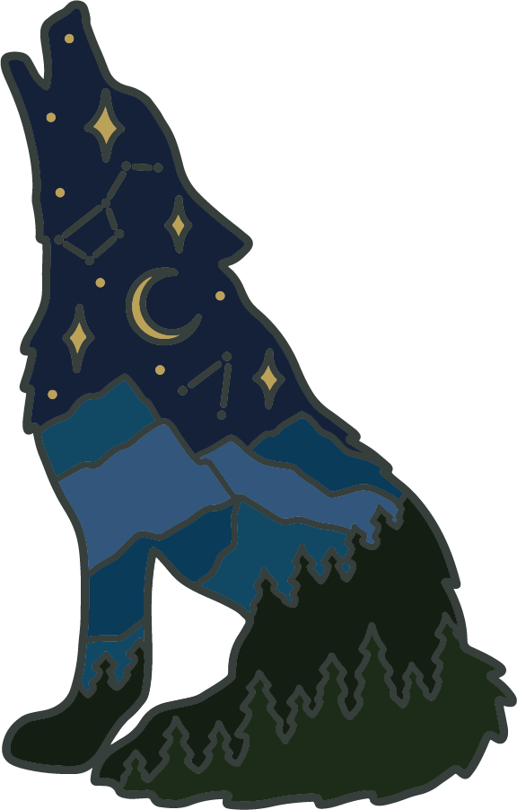 Wolf Night Sky | Clear Sticker