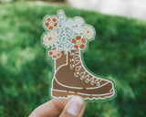 Wildflower Hiking Boot | Clear Sticker