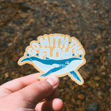 Go With The Flow Whale | Sticker