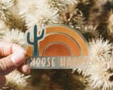Choose Happy Cactus | Clear Sticker